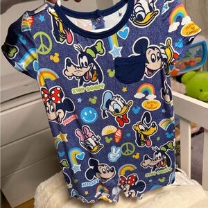Little sleepies Colorful Disney Character Baby Romper